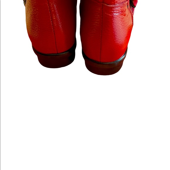 Red Floral Leather Boots NWOT - Picture 4 of 5